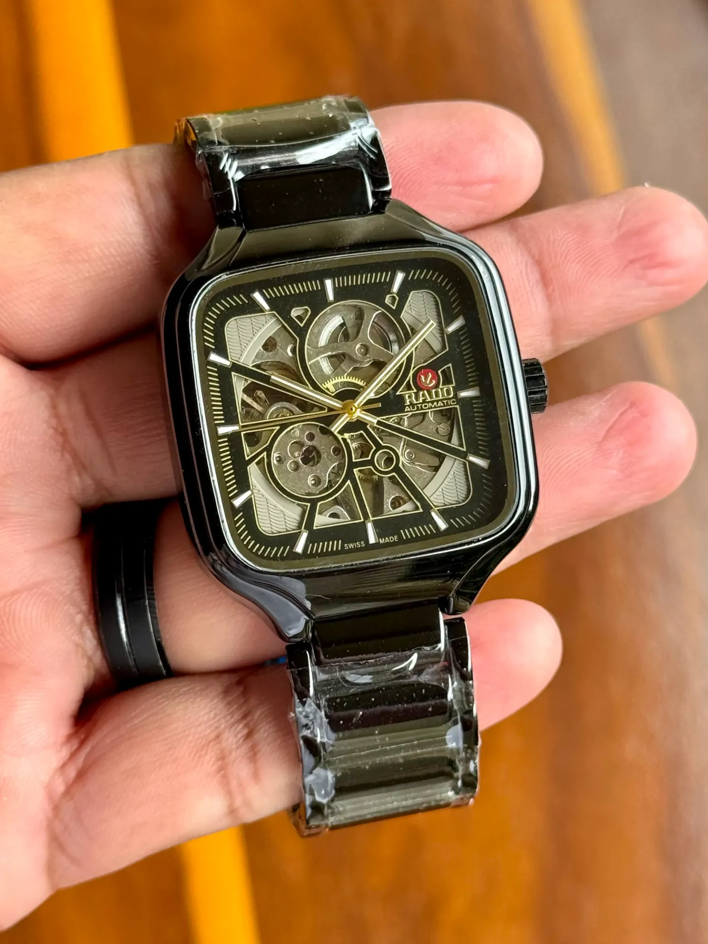 Rado True Square Automatic Open Heart (Black)