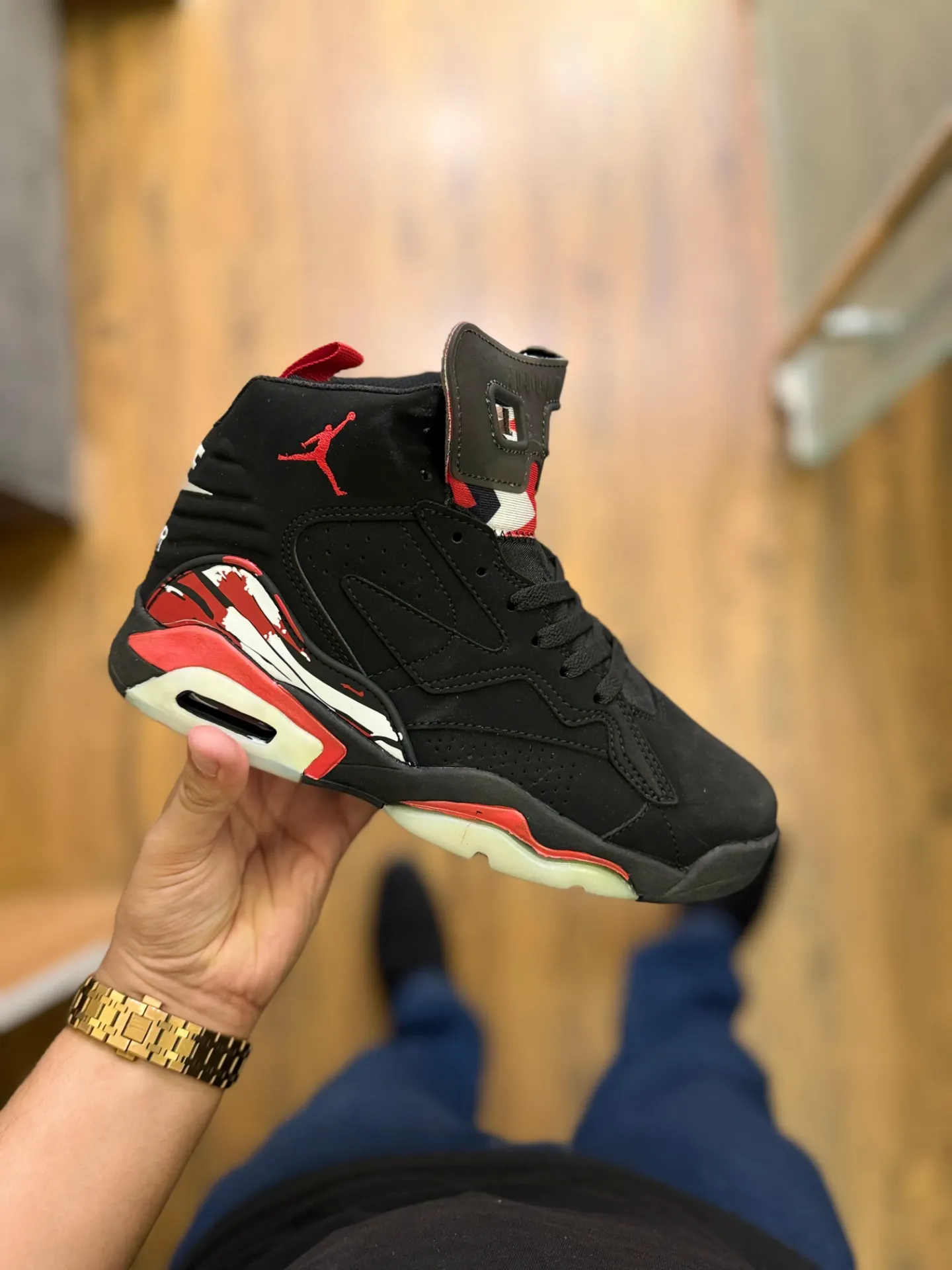 Air jordans jumpman black white red (40)