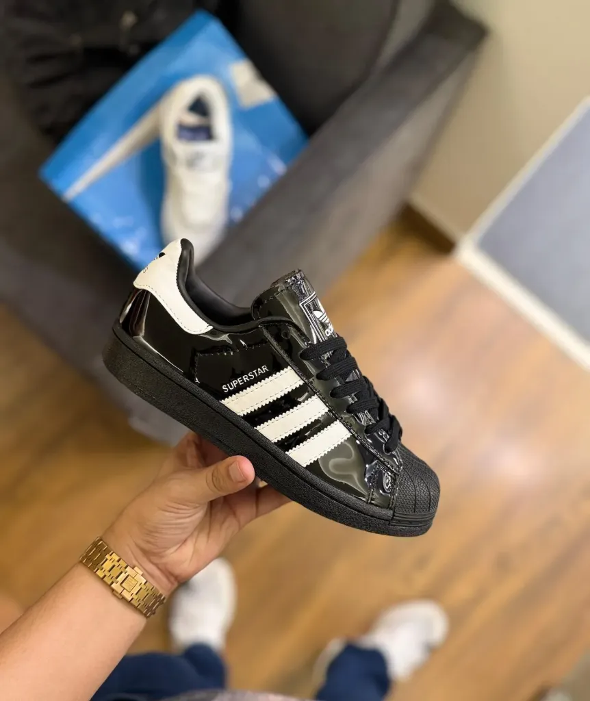ADIDAS ORIGINAL SUPERSTAR ATMOS BLACK PATENT (36)
